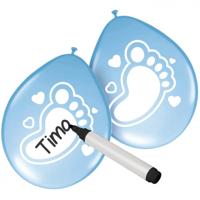 Folat BV beschrijfbare ballonnen geboorte jongen, 6st. - thumbnail