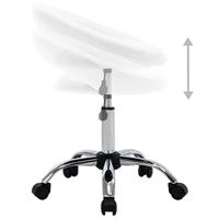 Eetkamerstoel draaibaar kunstleer wit - thumbnail