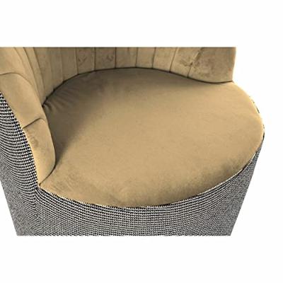 Leunstoel DKD Home Decor Zwart Bruin Polyester Mosterd (69 x 66 x 85 cm)