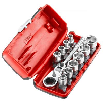 Facom Doppenset 1/4" 6-kant met Doorsteekratel R.180HX - RXPICOPB