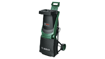 Bosch Groen UniversalShredder Fluisterhakselaar 2x18V-25 | 1x Aanduwstok + 28L Opvangzak | Zonder Accu en Lader - 06008E0001