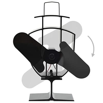 VidaXL Kachelventilator met 2 vinnen zwart