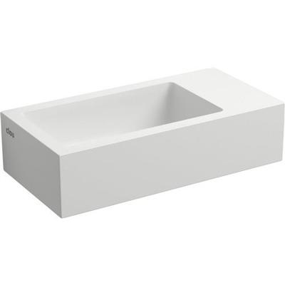Fontein Clou Flush 3 36x18x9cm Aluite Mat Wit (Met Voorbewerkt Kraangat Rechts)