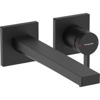 Hansgrohe Tecturis E Eéngreeps wastafelkraan inbouw voor wandmontage met uitloop 22,5 cm, mat zwart - thumbnail