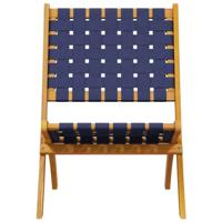Tuinstoelen 2 st inklapbaar met tafel massief hout blauw - thumbnail