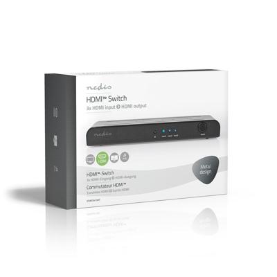 Nedis HDMI-Switch | 3 poorts | 3x HDMI Input | 1x HDMI Output | 1 stuks - VSWI3473AT VSWI3473AT