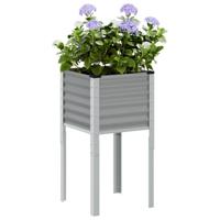 VidaXL Plantenbak 45x45x88 cm staal grijs - thumbnail