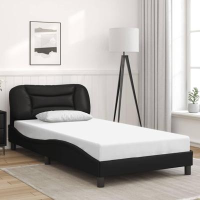 Bedframe zonder matras "Hvar" kunstleer zwart 100x203 cm
