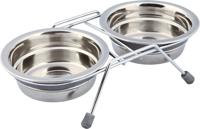 Voerbak voor honden Trixie Roestvrij staal 250 ml Dubbel 2 x 250 ml - thumbnail