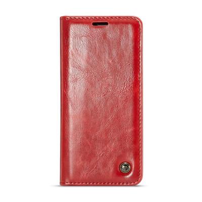 CaseMe-003 voor Galaxy S9 PU + PC Business Style Crazy Horse textuur horizontaal flip lederen draagtas met houder & kaartsleuven & Wallet(Red)