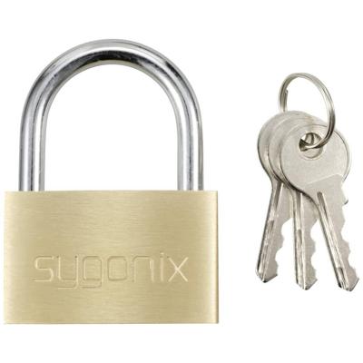 Sygonix SY-5045286 Hangslot 49 mm Deels gelijksluitend Goud-geel Sleutelslot