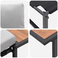 Tuinbankenset 2 pcs Lichtgrijs Staal - thumbnail