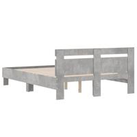 Bedframe met hoofdeinde bewerkt hout betongrijs 120x190 cm - thumbnail