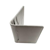 Valenta Leather Card Wallet Snap Grey - thumbnail