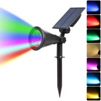 YWXLight Solar Lights 2-in-1 waterdichte 4 LED zonne-Spotlight verstelbare muur licht landschap licht beveiliging verlichting - thumbnail