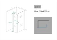 Wiesbaden Comfort zijwand met hoekprofiel 300 x 20000 x 10 mm nano helder glas/chroom 20.3819 - thumbnail