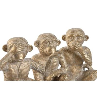 Decoratieve figuren Home ESPRIT Gouden Aap Tropisch 14 x 10 x 14 cm (3 Stuks) Decoratieve figuren Home ESPRIT Gouden Aap Tropisch 14 x 10 x 14 cm (3 Stuks)