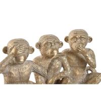 Decoratieve figuren Home ESPRIT Gouden Aap Tropisch 14 x 10 x 14 cm (3 Stuks) - thumbnail