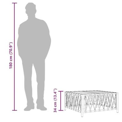 Tuintafel 70x70x34 cm geweven stof antracietkleurig