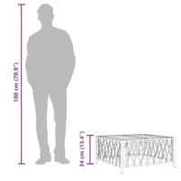Tuintafel 70x70x34 cm geweven stof antracietkleurig - thumbnail