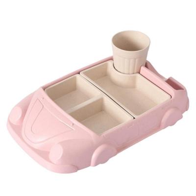 Bamboe fiber baby cartoon auto plaat (roze)