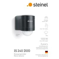 Steinel 602710 PIR-bewegingsmelder Opbouw (op muur) 240 ° Relais Zwart IP54 - thumbnail