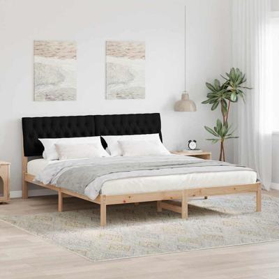 Bedframe met Gevoerd Hoofdgedeelte Bruin 180 x 200 cm