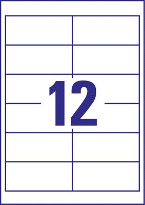 Avery-Zweckform 4781 Universele etiketten 97 x 42.3 mm Papier Wit 360 stuk(s) Permanent hechtend Inkjet, Laser (zwart/wit), Laser (kleur), Kopiëren