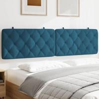 Hoofdbordkussen 200 cm fluweel blauw - thumbnail