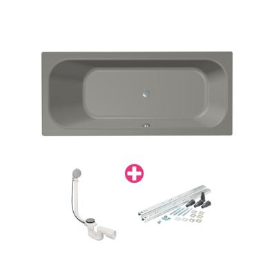 Xenz Aruba Ligbad - 180x80x48 - afvoer Midden - acryl - cement 6891-06