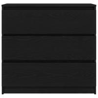 Dressoir 80x35x76 cm spaanplaat zwart eikenkleurig - thumbnail