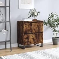 Dressoir 60x35x70 cm bewerkt hout gerookt eikenkleurig - thumbnail