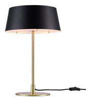 Kleine tafellamp mat zwart en messing E14 fitting en schakelaar Nordlux Clasi - thumbnail