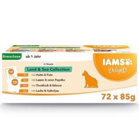 Iams Delights Adult Land & Sea Collection in gravy natvoer kat (72x85g) 72 x 85 g - thumbnail