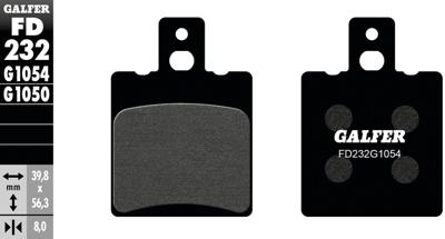 GALFER remblokken "fd232" brake pad fd232 g1054 organic standard