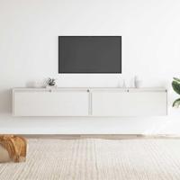 Wandkasten 2 st 100x30x35 cm massief grenenhout wit - thumbnail