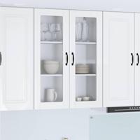 Keukenkast Hoogglans wit 80 x 31 x 100 cm Bewerkt hout - thumbnail