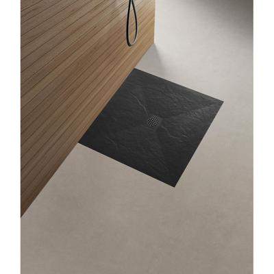 Wiesbaden Stonea Douchebak - Antislip - Composiet - 900x900x30mm - Inkortbaar - Mat Zwart