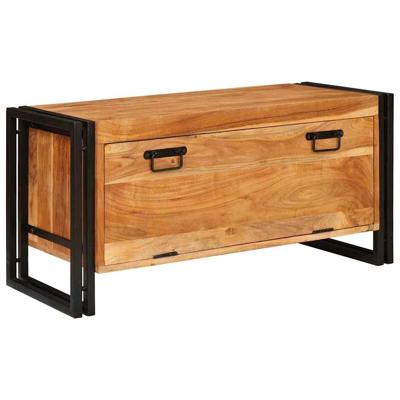 Schoenenkast met plank Bruin 90 x 38 x 45 cm Massief acaciahout Schoenenkast met plank Bruin 90 x 38 x 45 cm Massief acaciahout