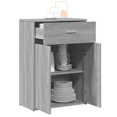 Dressoir 60x30x84 cm bewerkt hout grijs sonoma eikenkleurig