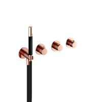 Hotbath Cobber Afbouwdeel Bad/Douche Thermostaat 2 stopkranen zonder uitloop Rosé Goud CB7071 - thumbnail