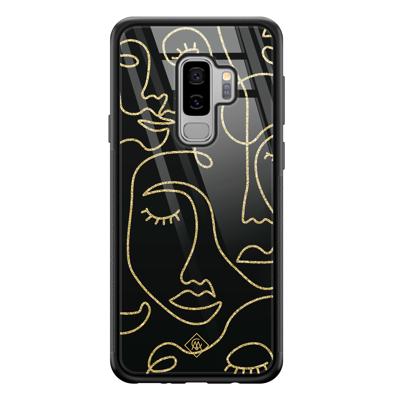 Samsung Galaxy S9 Plus glazen hardcase - Abstract faces