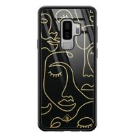 Samsung Galaxy S9 Plus glazen hardcase - Abstract faces - thumbnail