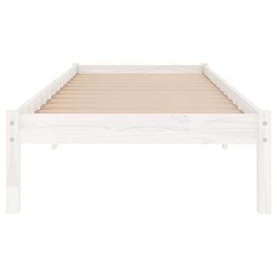 Bedframe massief hout wit 120x190 cm