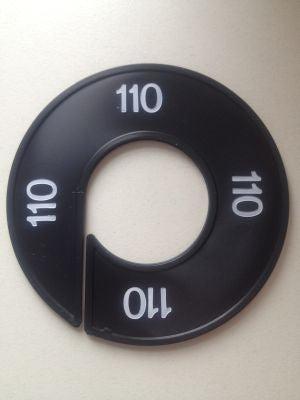 Maatring 9cm zwart/wit 110