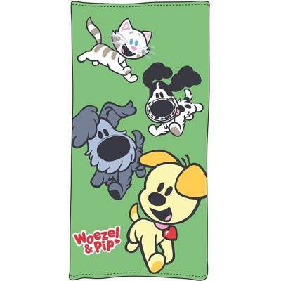 WOEZEL & PIP Strandlaken Spelen Groen, 75x150 cm