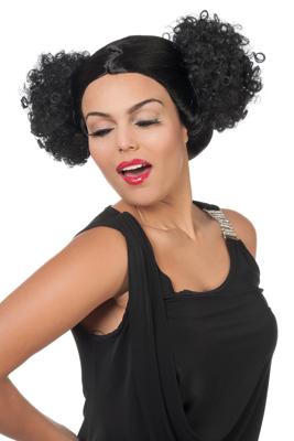 Afro met 2 staartjes