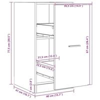 Apothekerskast 40x41x77,5 cm bewerkt hout artisanaal eikenkleur - thumbnail