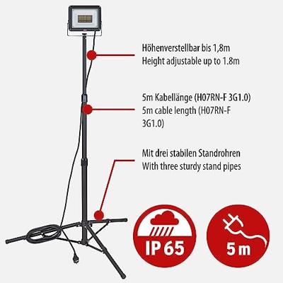 Brennenstuhl LED-bouwlamp met statief JARO 7060 T, 5800lm, 50W, 5m H07RN-F 3G1,0, IP65 - 1171250544