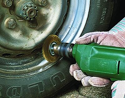 Wolfcraft Draadborstel | Messing | Ronde schacht | Ø75 x 7mm | 1 stuk - 8475000 Wolfcraft Draadborstel | Messing | Ronde schacht | Ø75 x 7mm | 1 stuk - 8475000